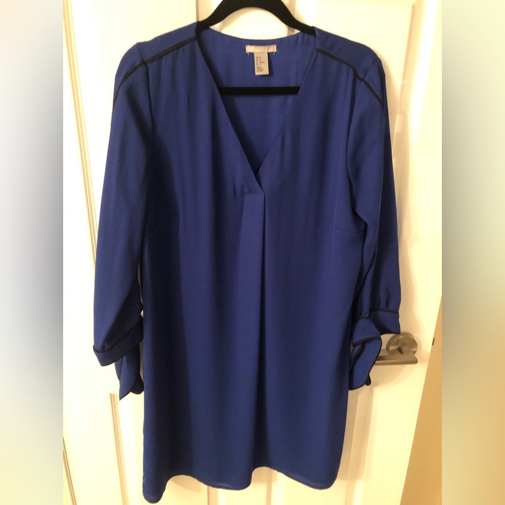 H&M cobalt blue shift dress size 10